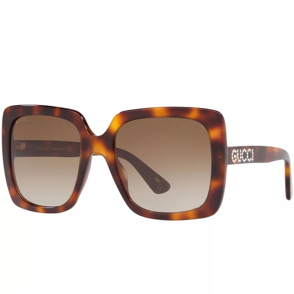 New☆ Gucci 0418S 54mm Oversize Square Sunglasses - Brown - Picture 11 of 12